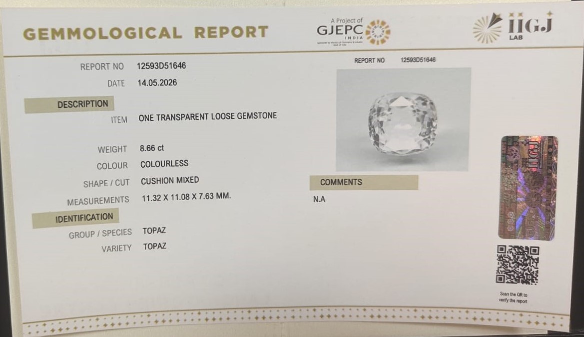 TOPAZ 8.66 Ct. 3 TPZ1453K 2 TOPAZ 8.66 Ct.