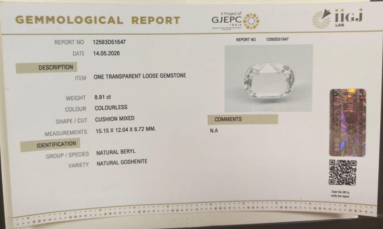 GOSHENITE 8.91 Ct. 3 TPZ1454K 2 GOSHENITE 8.91 Ct.