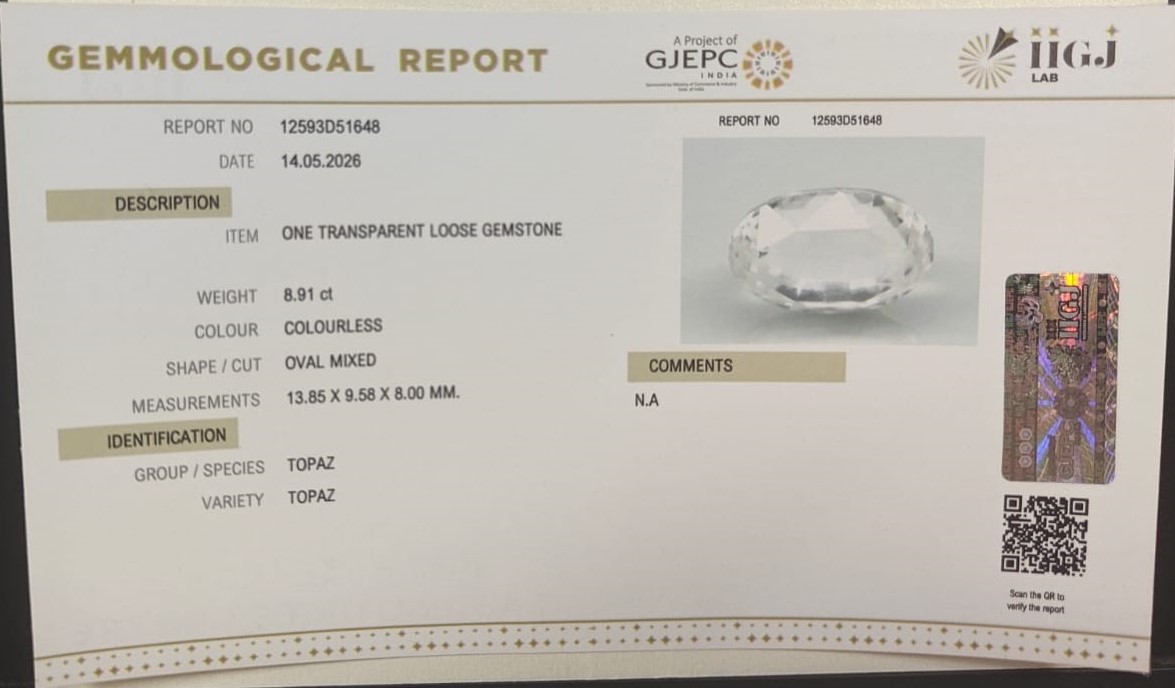 TOPAZ 8.91 Ct. 3 TPZ1455K 2 TOPAZ 8.91 Ct.