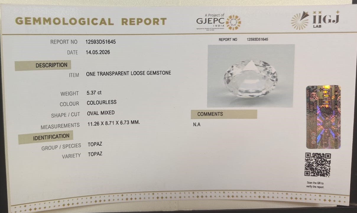TOPAZ 5.37 Ct. 3 TPZ1457G 2 TOPAZ 5.37 Ct.