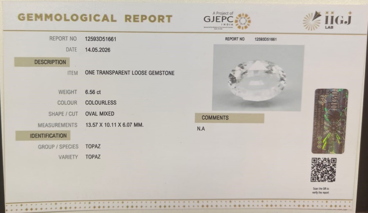 TOPAZ 6.56 Ct. 3 TPZ1465K 2 TOPAZ 6.56 Ct.