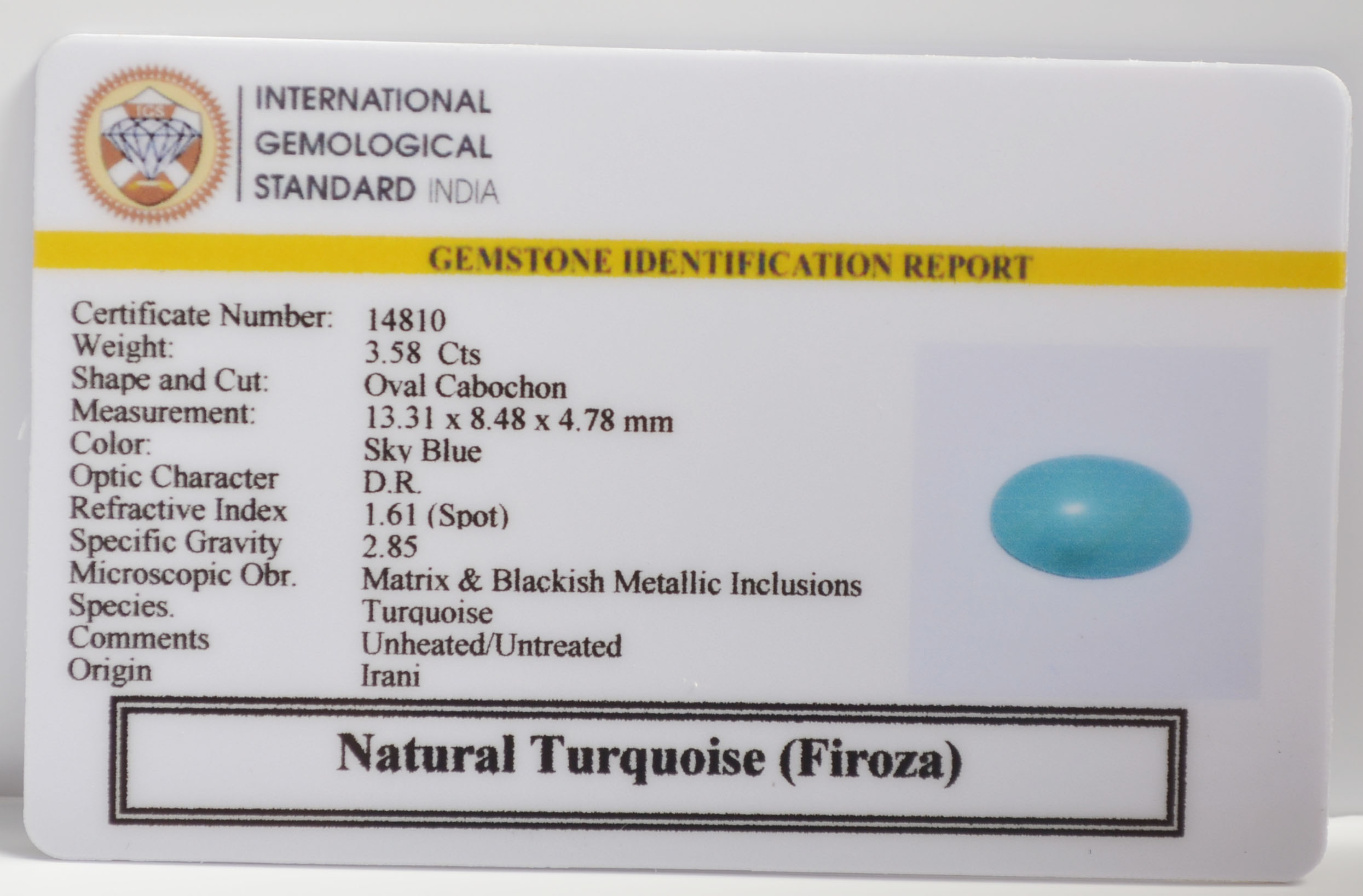 TURQUOISE 3.58 Ct.