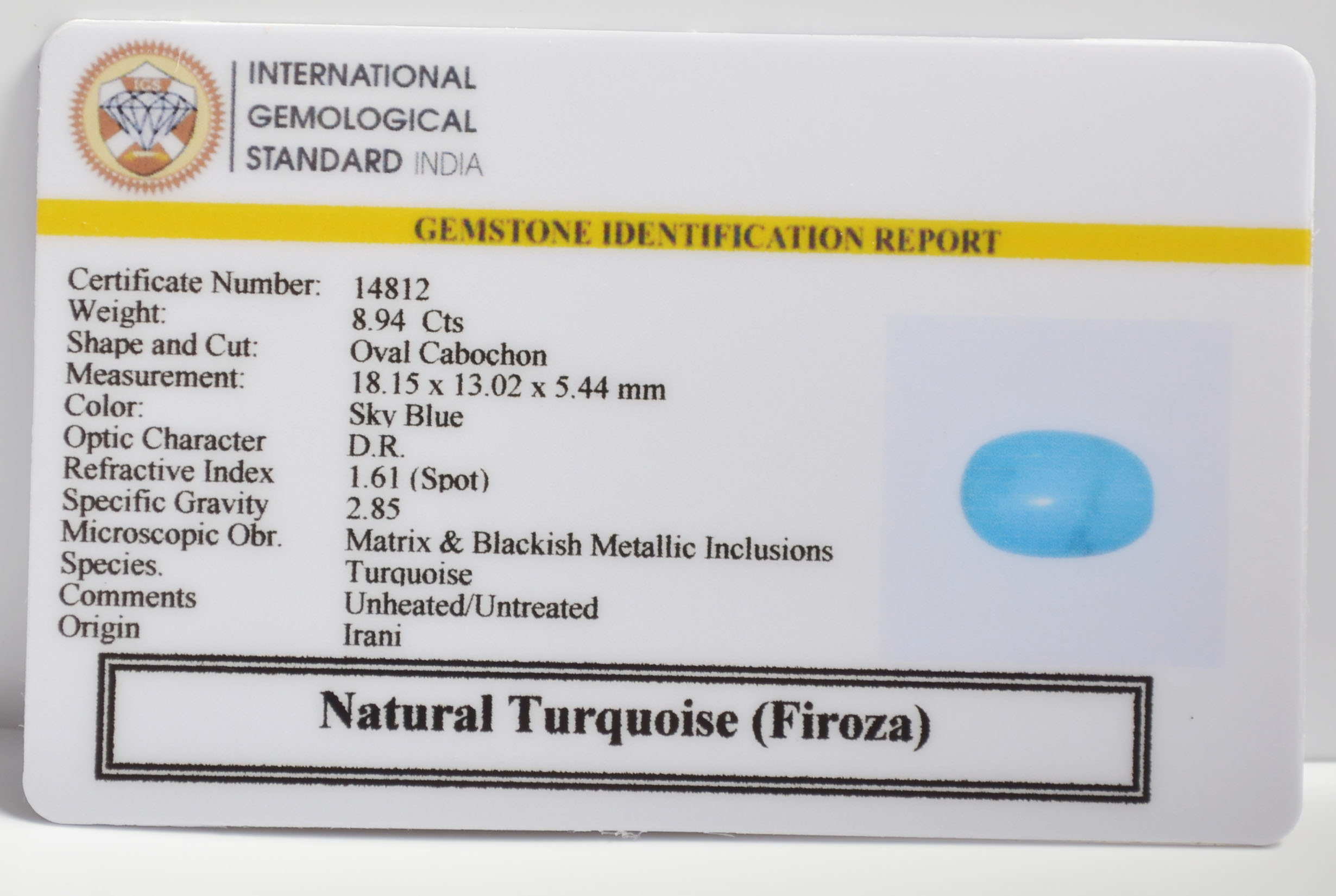 TURQUOISE 8.94 Ct.