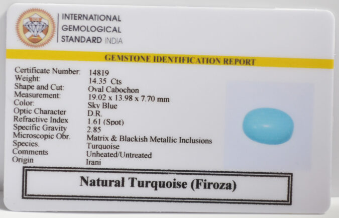 TURQUOISE 14.35 Ct.