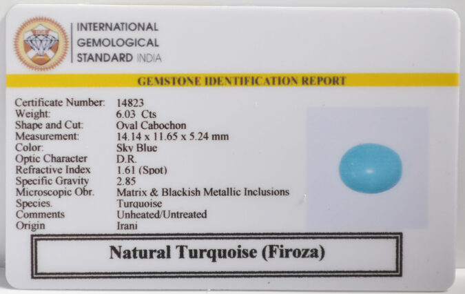 TURQUOISE 6.03 Ct.