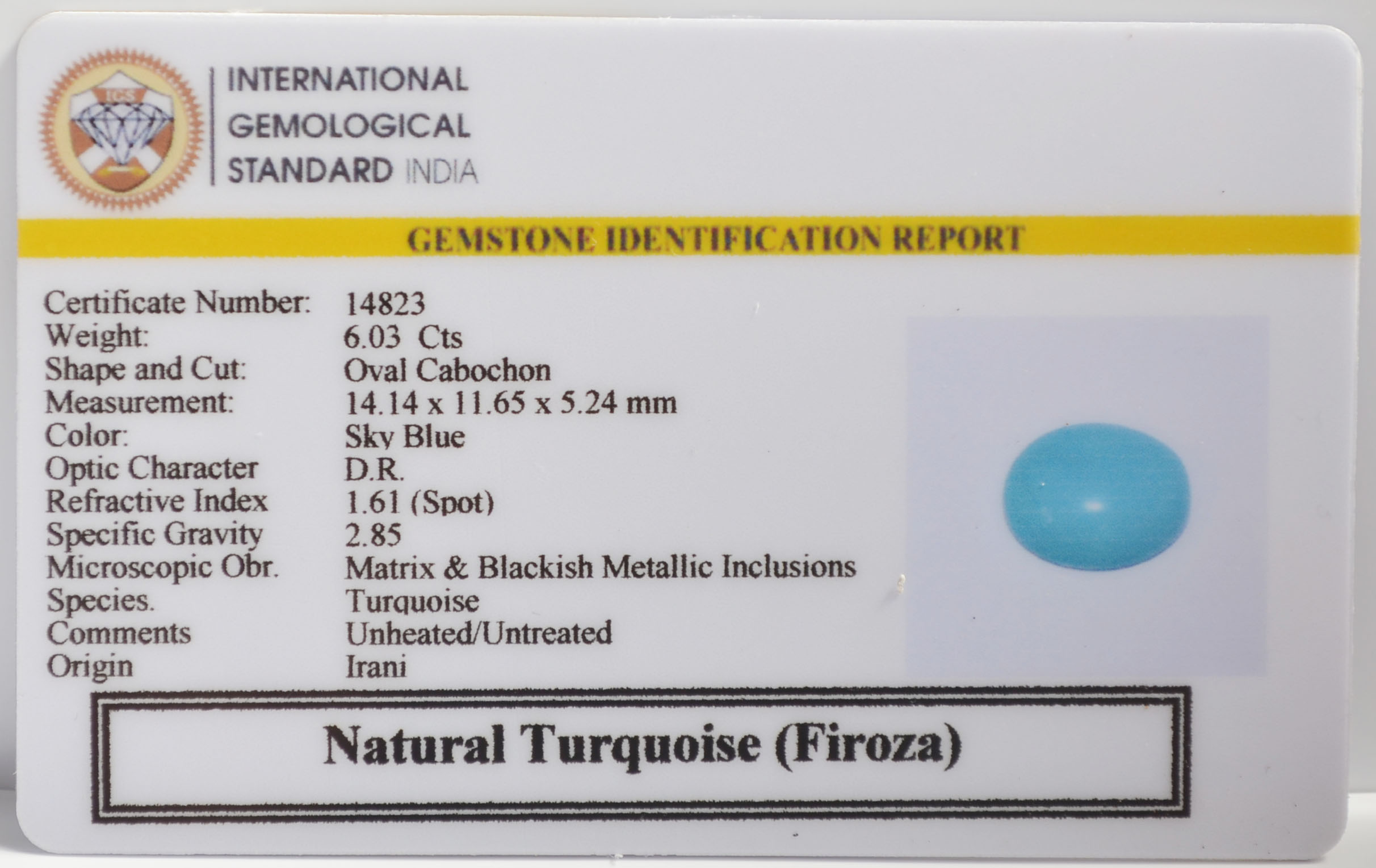 TURQUOISE 6.03 Ct.