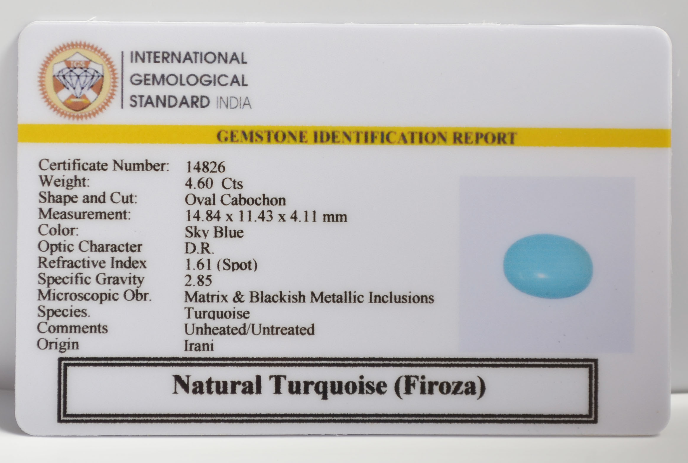TURQUOISE 4.6 Ct.