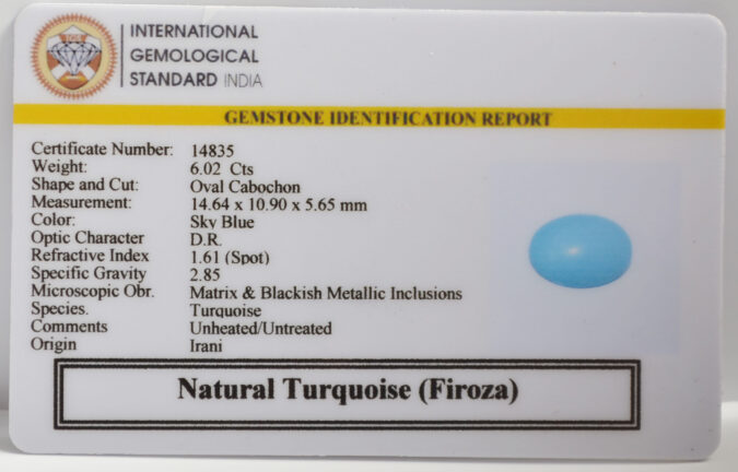 TURQUOISE 6.02 Ct.