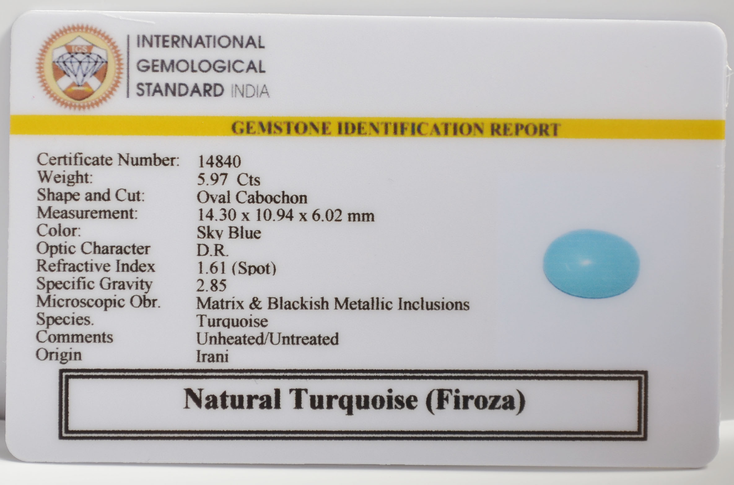 TUR2980K 2 TURQUOISE 5.97 Ct.