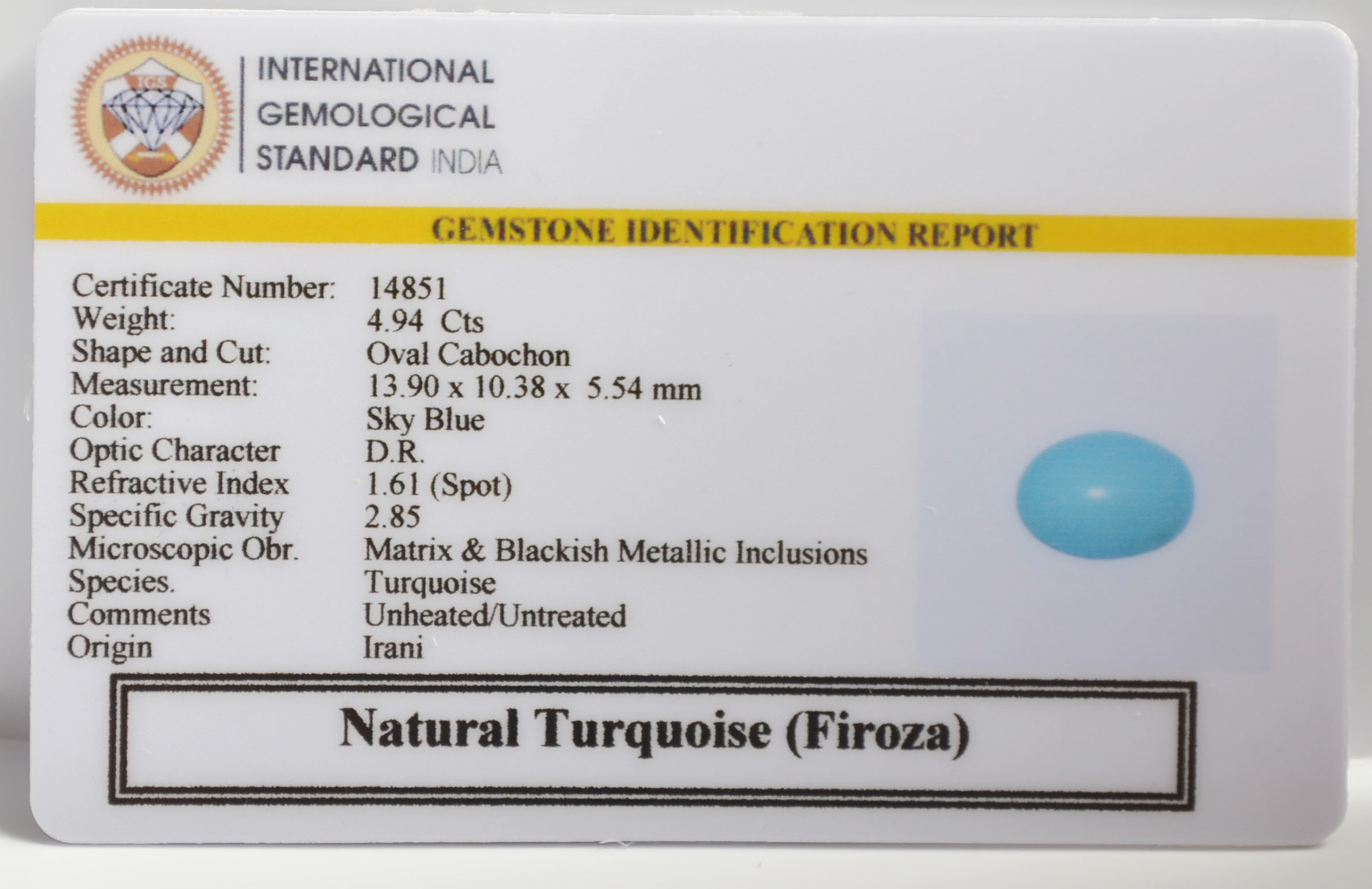 TUR2990K 2 TURQUOISE 4.94 Ct.