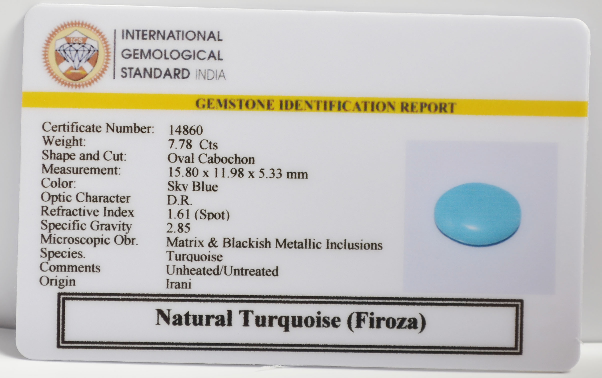 TURQUOISE 7.78 Ct. 3 TUR2997K 2 TURQUOISE 7.78 Ct.