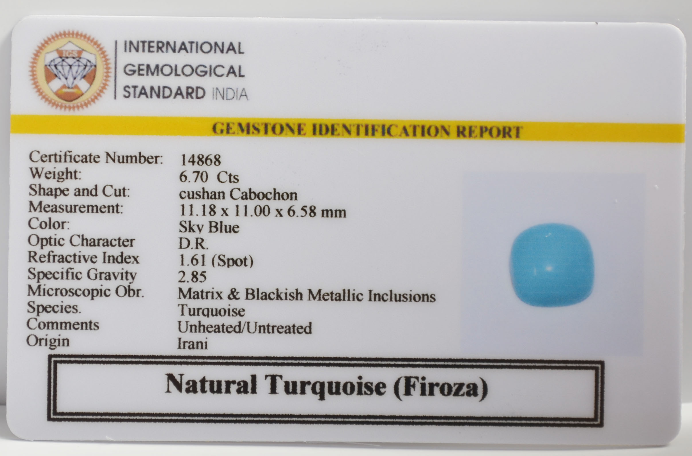 TUR3004K 2 TURQUOISE 6.7 Ct.