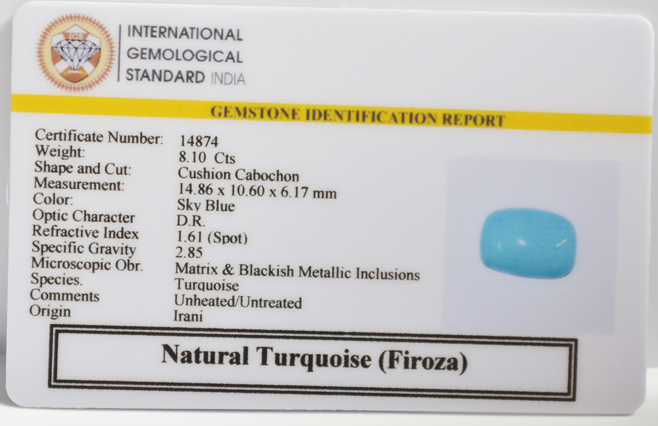 TUR3007K 2 TURQUOISE 8.1 Ct.