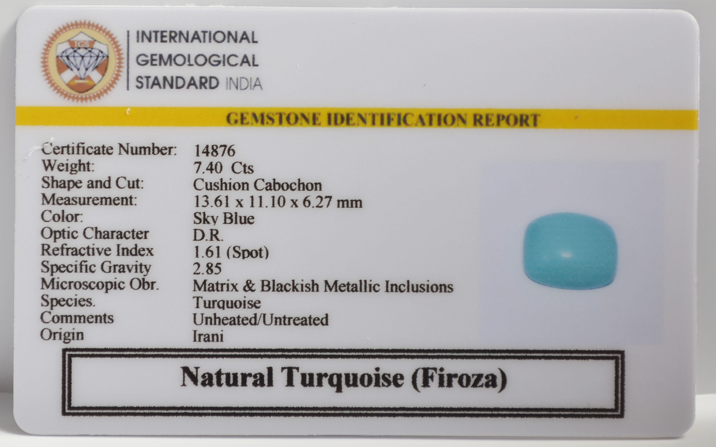 TUR3008K 2 TURQUOISE 7.4 Ct.