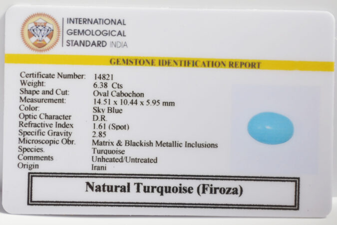 TURQUOISE 6.38 Ct. TURQUOISE 6.38 Ct.
