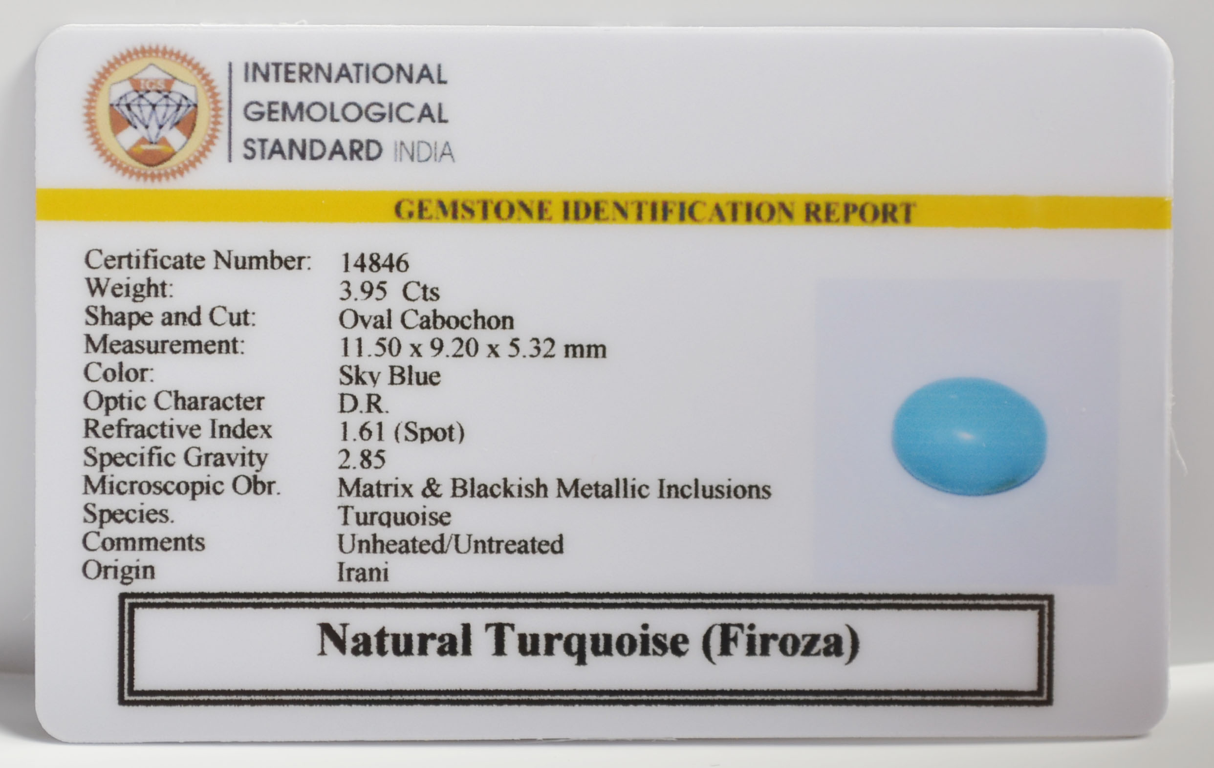 TURQUOISE 3.95 Ct. 3 TUR3896G 2 TURQUOISE 3.95 Ct.