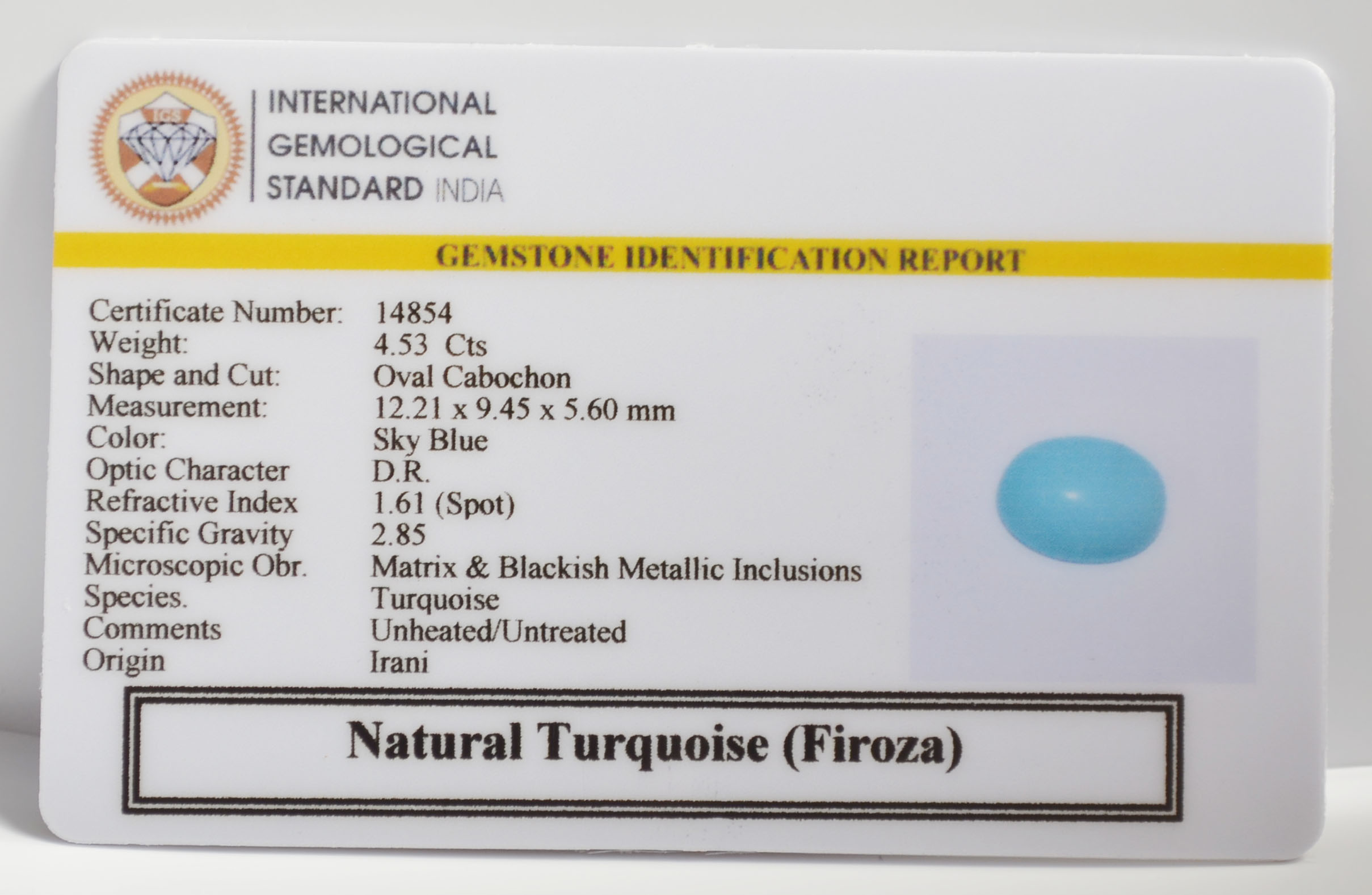 TURQUOISE 4.53 Ct. 3 TUR3897G 2 TURQUOISE 4.53 Ct.