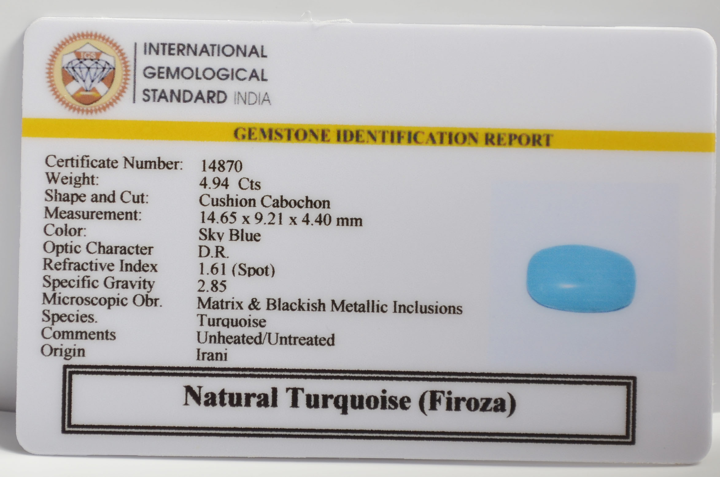 TUR3901G 2 TURQUOISE 4.94 Ct.