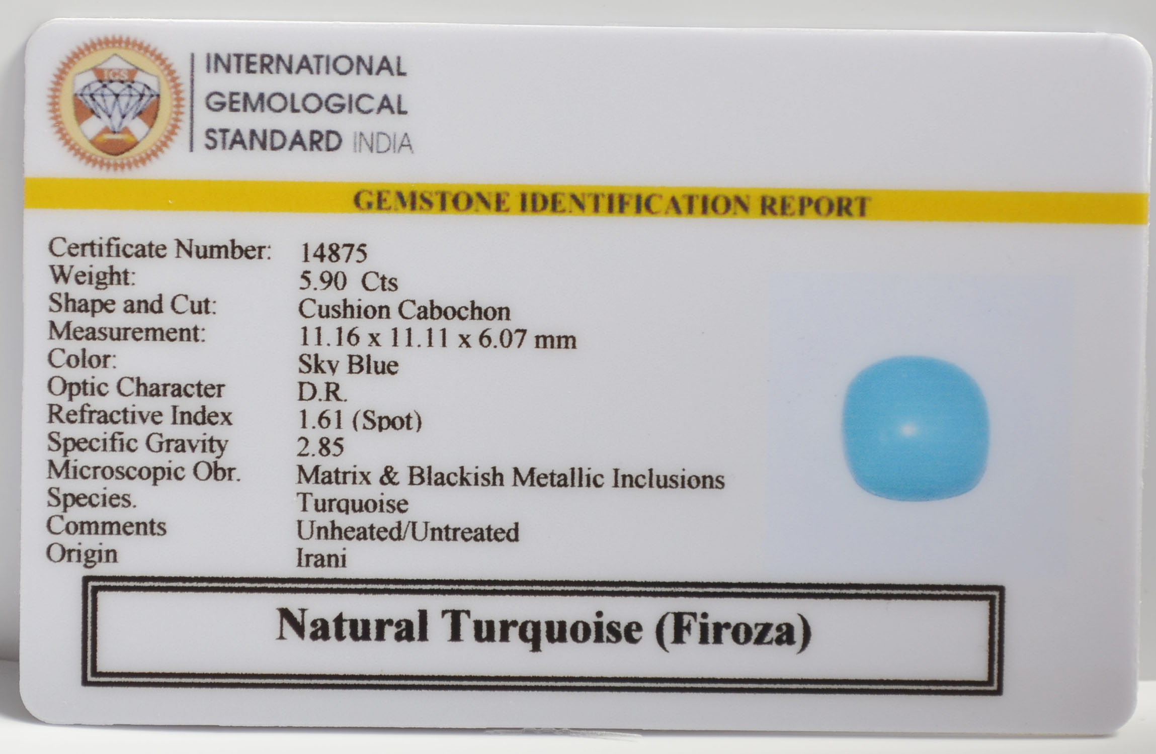 TUR3903G 2 TURQUOISE 5.9 Ct.