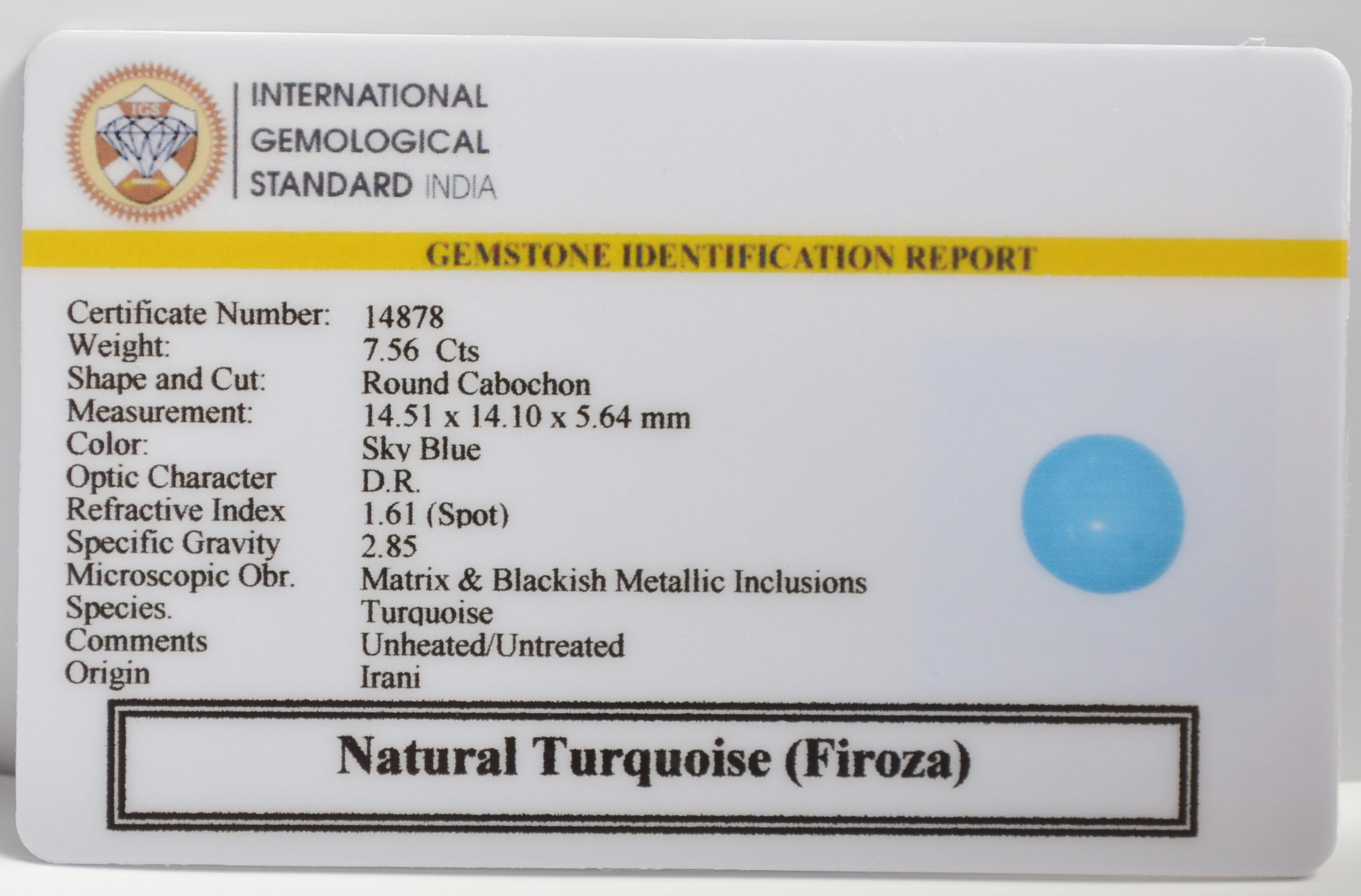 TUR3905G 2 TURQUOISE 7.56 Ct.
