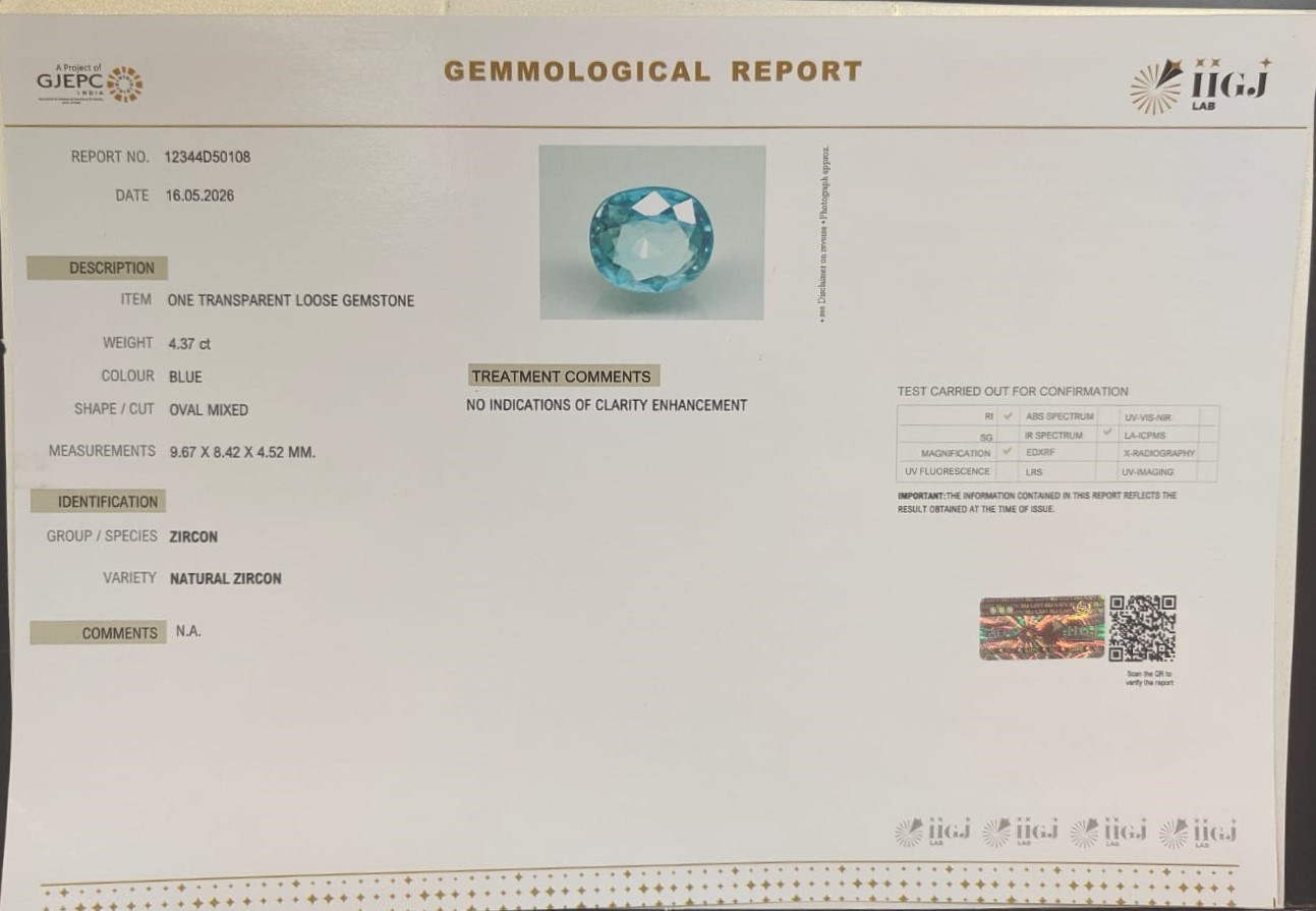 Zir680K 2 ZIRCON 4.37 Ct.