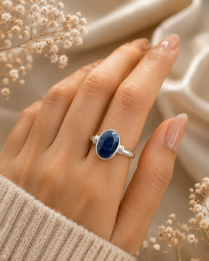 Blue Sapphire Ring Rs. 3890/- (Neelam 7+Ratti) Blue Sapphire Ring Rs. 3890/- (Neelam 7+Ratti)