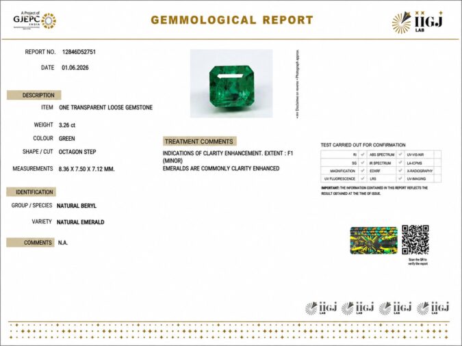 EMERALD 3.26 Ct. EMERALD 3.26 Ct.