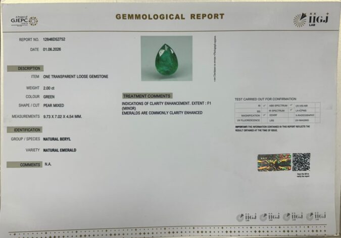 EMERALD 2 Ct. EMERALD 2 Ct.