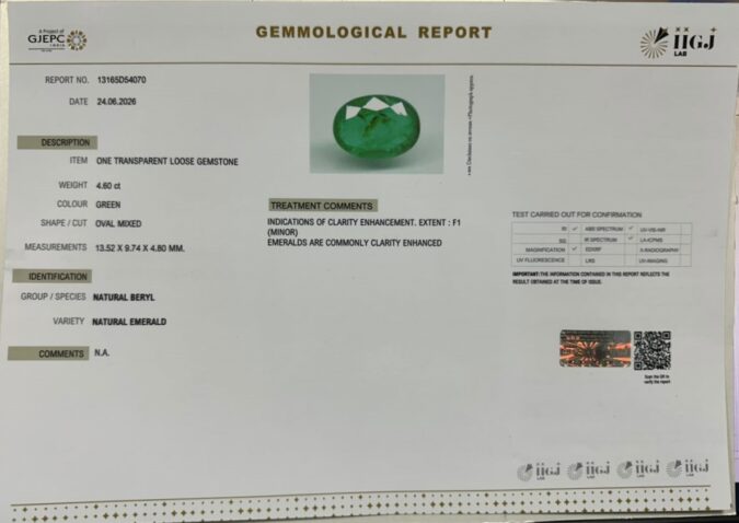 EMERALD 4.6 Ct.
