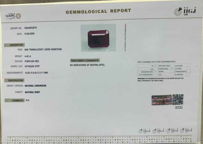 RUBY 4.42 Ct.