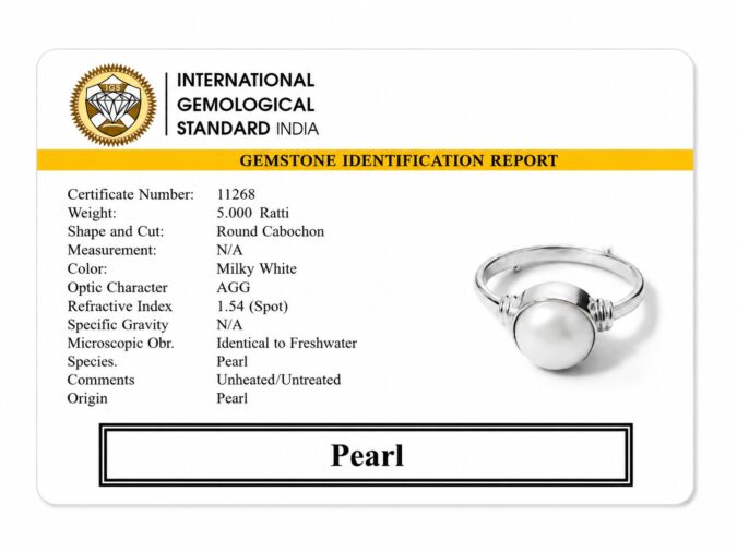 Pearl Ring Rs. 1490/- (Moti 5+Ratti) Pearl Ring Rs. 1490/- (Moti 5+Ratti)