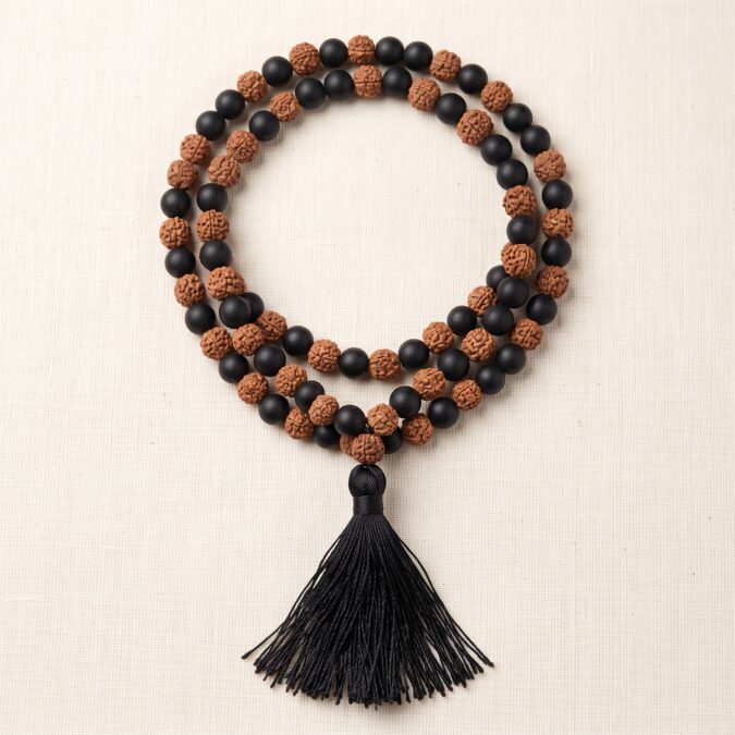 5 mukhi rudraksha karungali jaap mala 8mm
