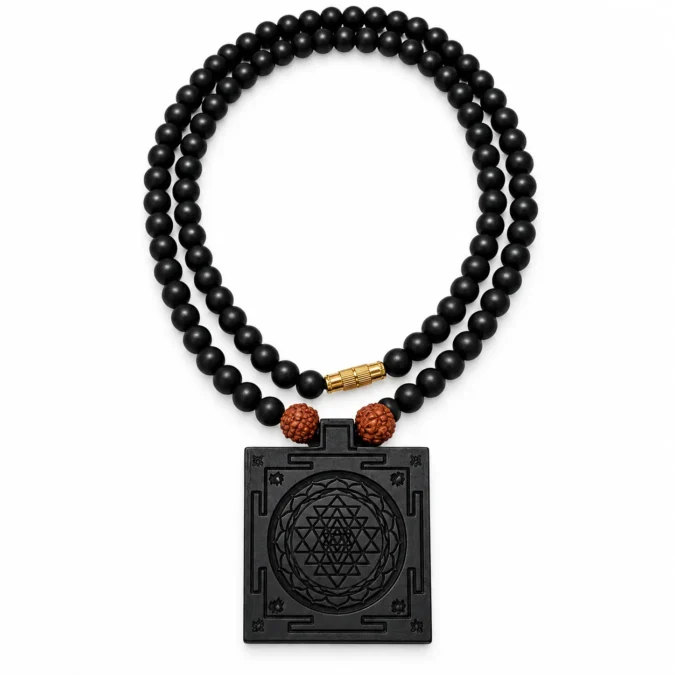 Karungali shreeyantra rudraksha mala 6mm Karungali shreeyantra rudraksha mala 6mm