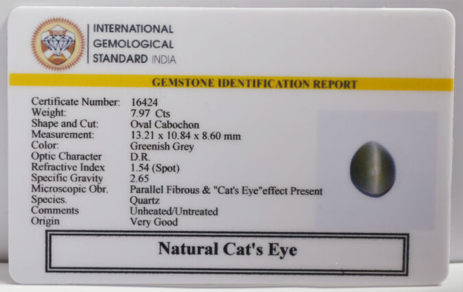 CATS EYE 7.97 Ct.