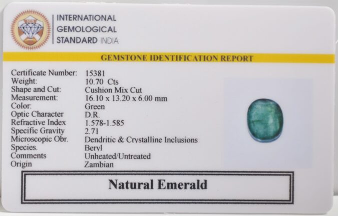 EMERALD 10.7 Ct. EMERALD 10.7 Ct.
