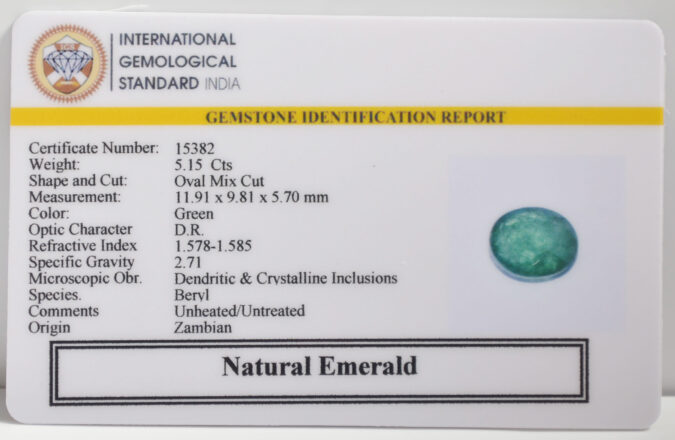 EMERALD 5.15 Ct. EMERALD 5.15 Ct.