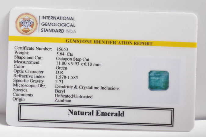 EMERALD 5.64 Ct. EMERALD 5.64 Ct.