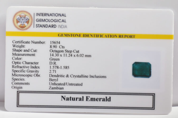 EMERALD 8.9 Ct. EMERALD 8.9 Ct.