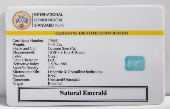 EMERALD 3.4 Ct.
