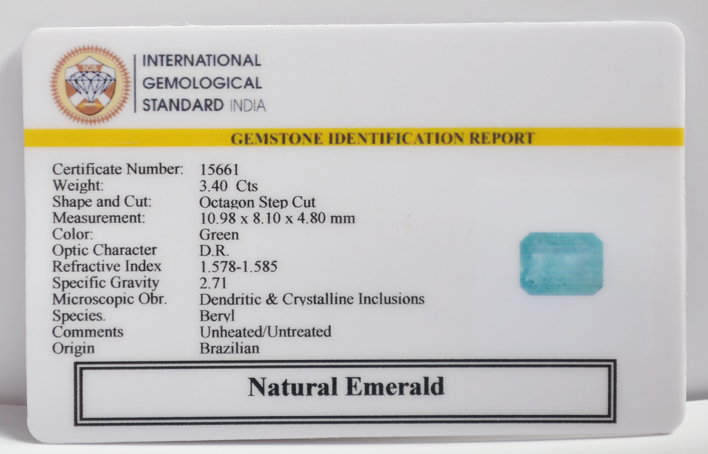 EMERALD 3.4 Ct.