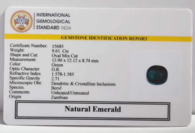 EMERALD 9.61 Ct.