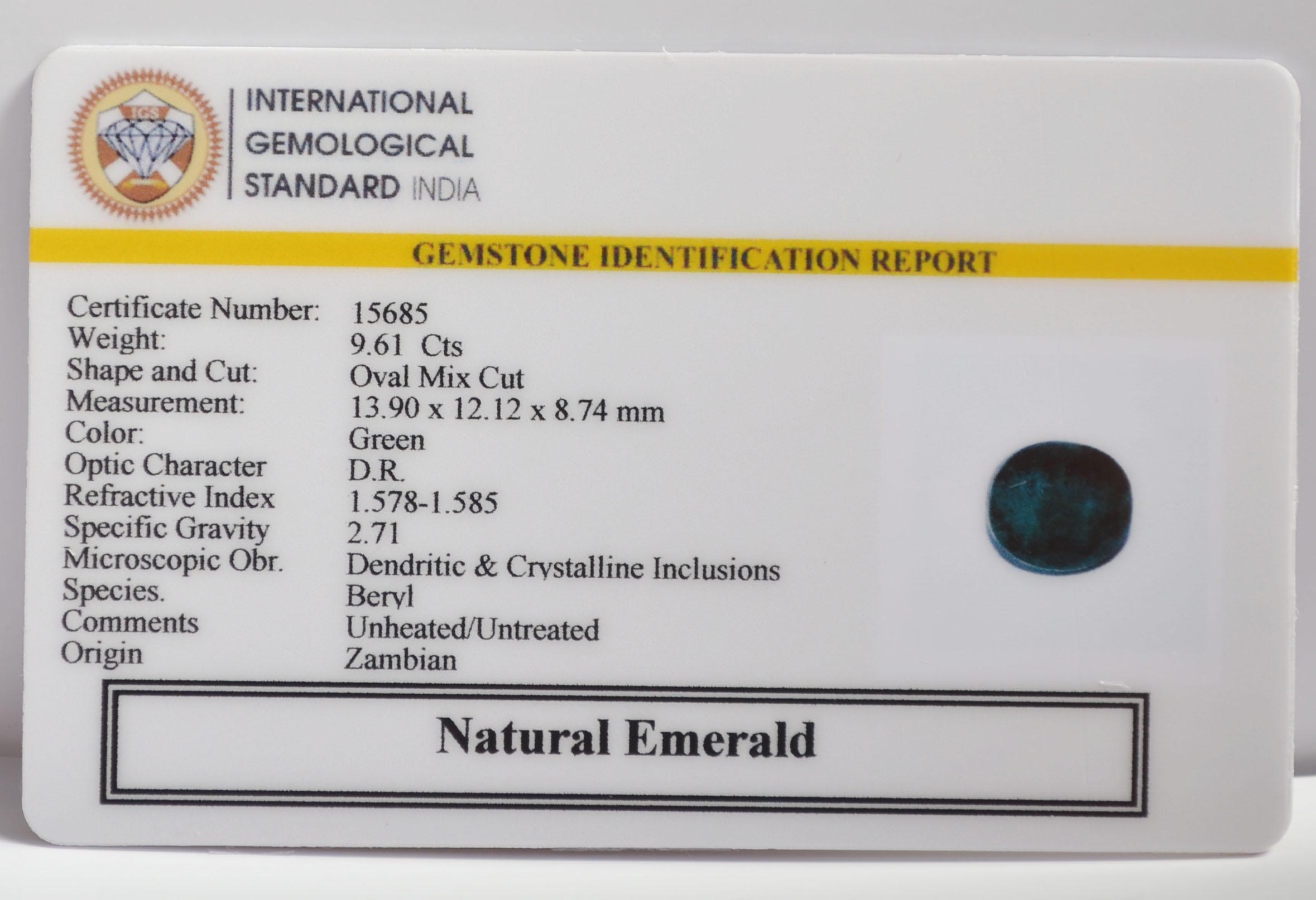 EMERALD 9.61 Ct.