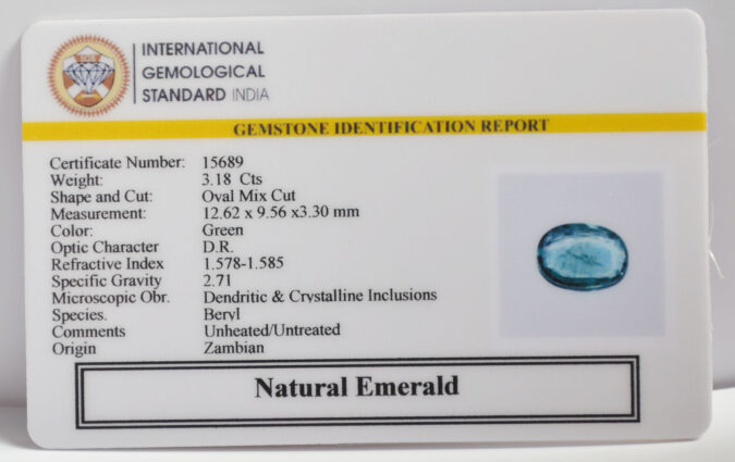 EMERALD 3.18 Ct. EMERALD 3.18 Ct.