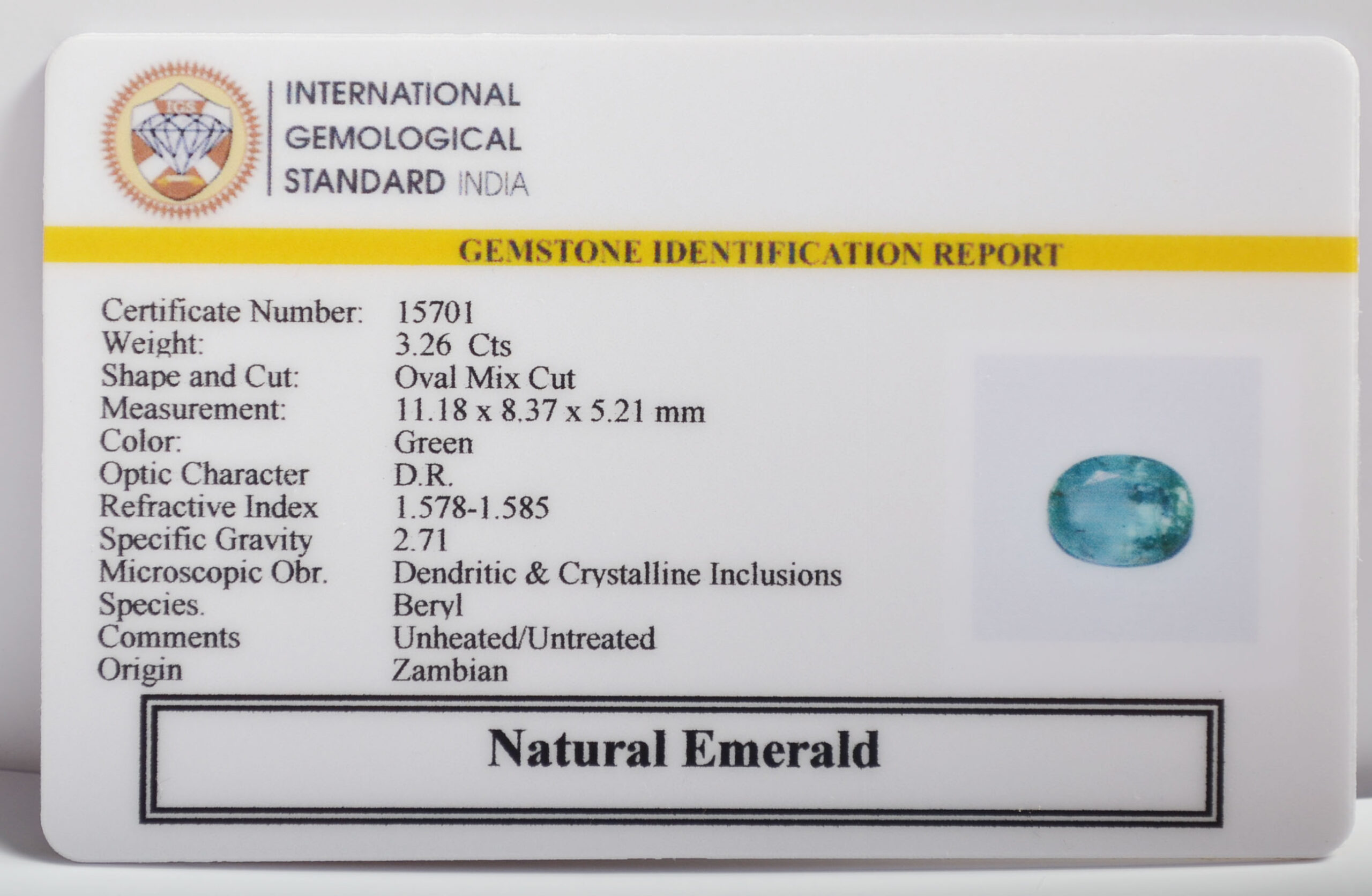 EMERALD 3.26 Ct.