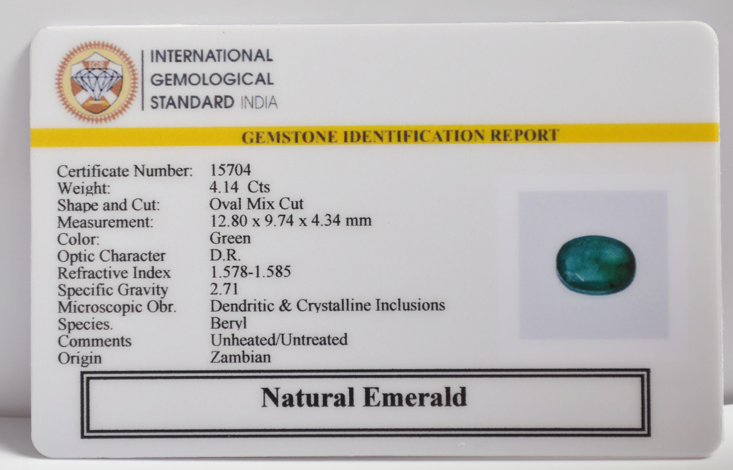 EMERALD 4.14 Ct.
