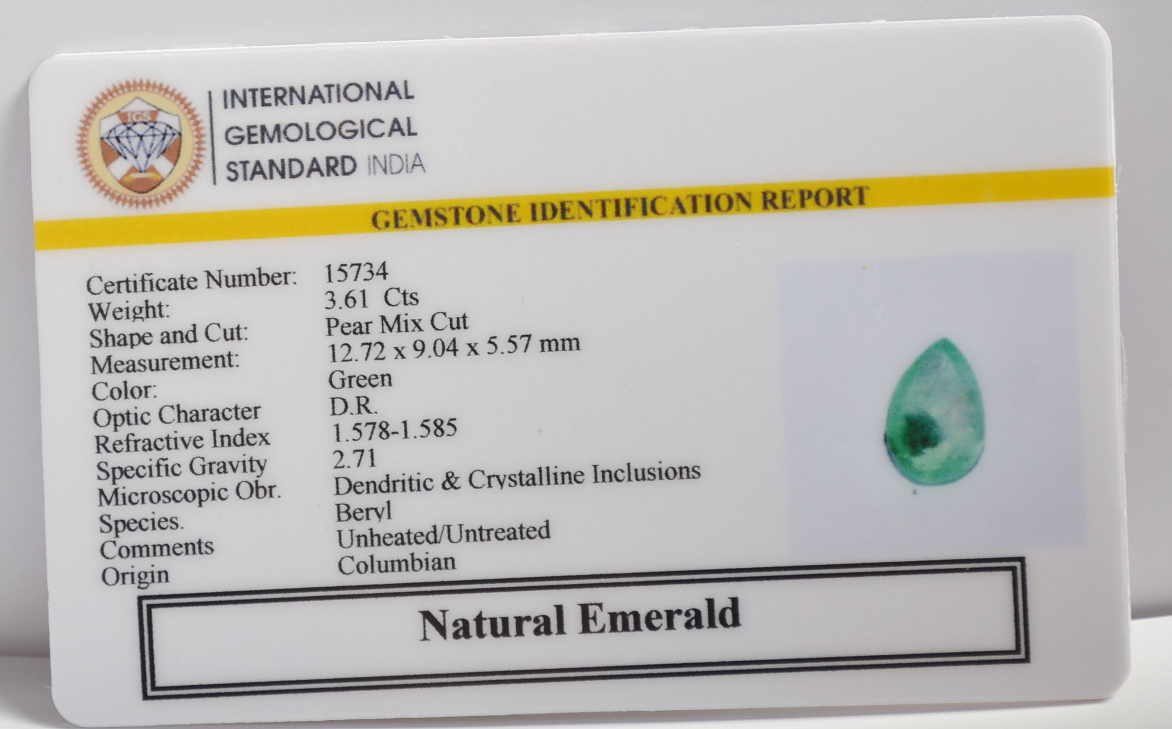 EMERALD 3.61 Ct.