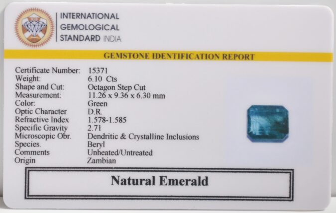 EMERALD 6.1 Ct.
