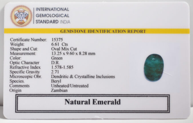 EMERALD 6.61 Ct.