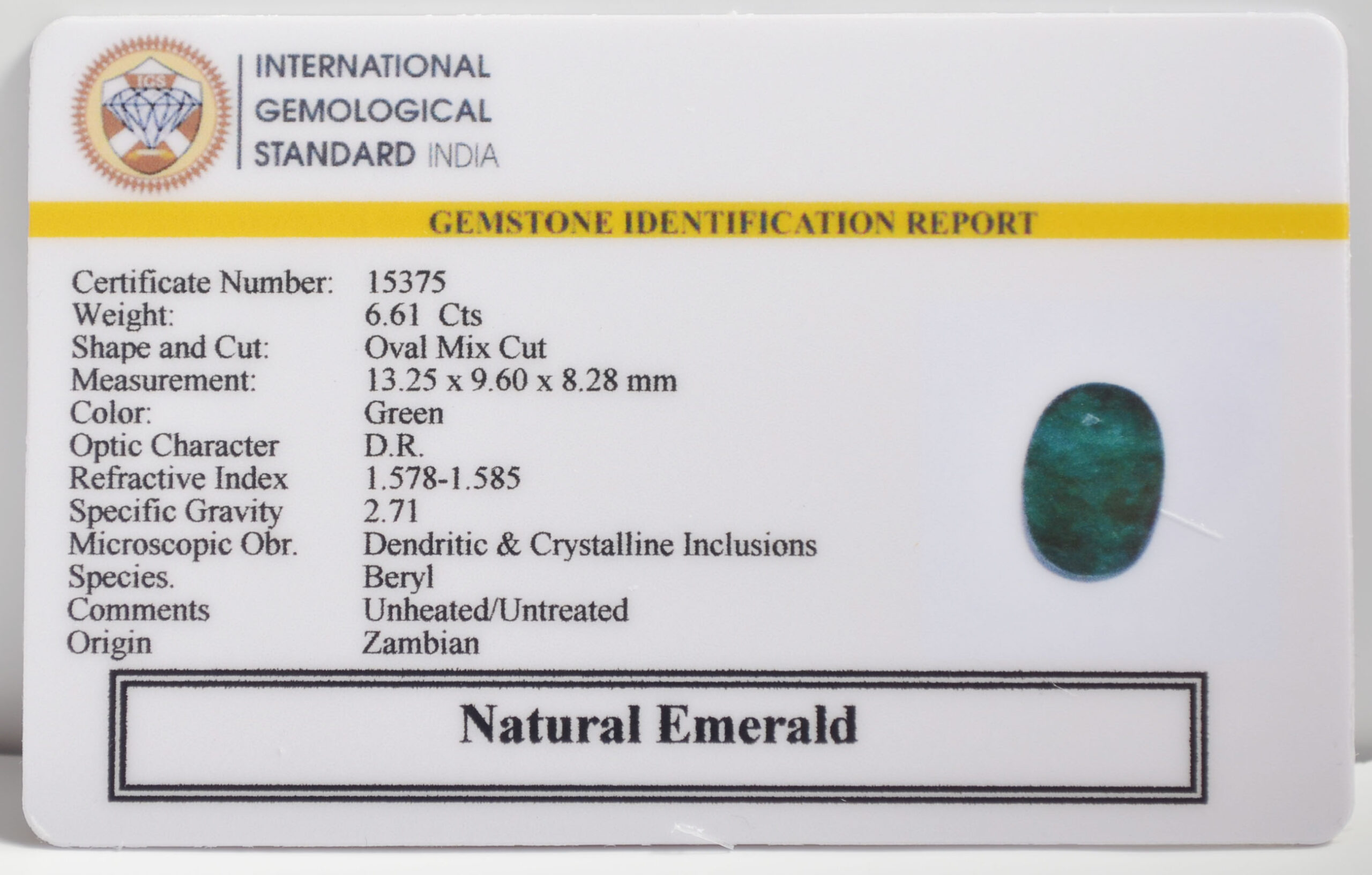 EMERALD 6.61 Ct.
