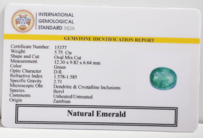 EMERALD 5.75 Ct. EMERALD 5.75 Ct.